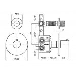 Zucchetti Isy Bateria natryskowa termostatyczna podtynkowa 1/2" z zaworem odcinającym element zewnętrzny chrom ZD1659