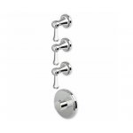 Zucchetti Agora Classic Bateria natryskowa termostatyczna podtynkowa 1/2" z 3 zaworami odcinającymi element zewnętrzny chrom ZAM661