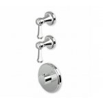 Zucchetti Agora Classic Bateria natryskowa termostatyczna podtynkowa 1/2" z 2 zaworami odcinającymi element zewnętrzny chrom ZAM660