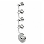 Zucchetti Agora Classic Bateria natryskowa termostatyczna podtynkowa 1/2" z 4 zaworami odcinającymi element zewnętrzny chrom ZAM662