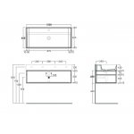  Simas Agile Stelaż wiszący pod umywalkę AG101 100x45,5x28 cm nero matt AGSS101