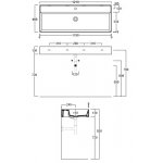 Simas Agile Umywalka stawiana na blat/wisząca z otworem na baterię prostokątna 121x46x13 cm biały AG121