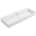 Simas Agile Umywalka stawiana na blat/wisząca z otworem na baterię prostokątna 121x46x13 cm biały AG121