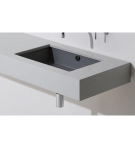   Simas Agile Umywalka podblatowa 48x37xh=13,8 z korkiem klik-klak nero matt S59.65 + PLCE.65 W MAGAZYNIE !!!