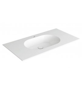 Simas Wave Umywalka ścienna z otworem na baterię prostokątna 100x51x14,5 cm biały WA100