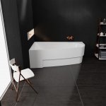  Vayer Boomerang Wanna asymetryczna lewa ze stelażem i syfonem 170x90 cm biała 170.090.045.1-2.1.0.0.1