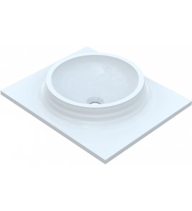  Vayer Boomerang Umywalka nablatowa falowana z otworem na baterię 60x50 cm biała 060.050.012.3-1.0.1.X.0 A