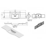 Vayer Corvus Umywalka wpuszczana w blat z otworem na baterię 160,4x49 cm biała 160.049.011.3-1.0.1.X.X