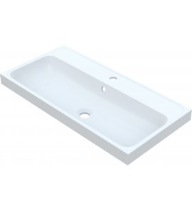  Vayer Cygnus Umywalka wpuszczana w blat z otworem na baterię 100x40 cm biała 100.040.010.3-1.0.1.X.X