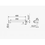 Bruma QuadraFlow Ramie do deszczownicy ścienne Sunrise 1456215SR