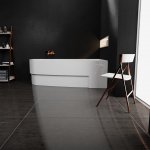  Vayer Boomerang Wanna asymetryczna prawa ze stelażem i syfonem 170x90 cm biała 170.090.045.1-2.2.0.0.1
