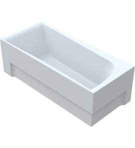  Vayer Boomerang Wanna prostokątna asymetryczna prawa ze stelażem i syfonem 180x80 cm biała 180.080.045.1-1.2.0.0.1