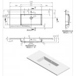  Vayer Lynx Umywalka wpuszczana w blat z otworem na baterię 120x50 cm biała 120.050.010.3-1.0.1.X.X