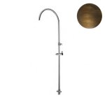 Bruma Drążek do prysznica z ramieniem do deszczownicy i regulowanym uchwytem na słuchawkę Old Brass 1456107LE