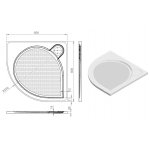  Vayer Virgo Brodzik prysznicowy półokrągły 80x80 R55 cm biały 080.080.001.2-3.0.0.0.0