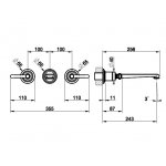 Gessi Venti20 Bateria umywalkowa 3-otworowa z długą wylewką element zewnętrzny chrom 65090.031
