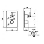 Gessi Venti20 Bateria termostatyczna 3-drożna element zewnętrzny chrom 65137.031