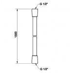 Gessi Ventaglio Wąż prysznicowy Cromalux 150 cm z przyłączem stożkowym 1/2" Finox Brushed Nickel 01637.149