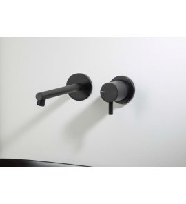    Ritmonio Diametro35 Bateria umywalkowa ścienna podtynkowa czarna E0BA0117S/PC04