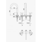Bruma Royale Bateria umywalkowa 3-otworowa bez korka Pure White 1922501PW