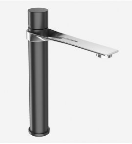    Webert One-B Bateria umywalkowa 1-otworowa wysoka z korkiem klik klak stal/czarny NB830401.441