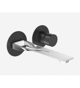    Webert One-B Bateria umywalkowa podtynkowa jednouchwytowa stal/czarny NB830606.441