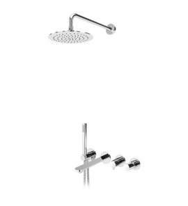 Bruma Adagio Bateria podtynkowa wannowo-natryskowa z deszczownicą Ø 250 mm i słuchawką prysznicową Chrom 1933121CR