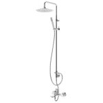 Bruma Adagio Bateria wannowo-natryskowa z deszczownicą Ø 230 mm na drążku i słuchawką na ruchomym uchwycie Chrom 1932601CR