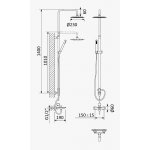 Bruma Adagio Bateria wannowo-natryskowa z deszczownicą Ø 230 mm na drążku i słuchawką na ruchomym uchwycie Chrom 1932601CR