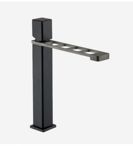    Webert One-X Bateria umywalkowa 1-otworowa wysoka z korkiem klik klak stal/czarny OX830401.441