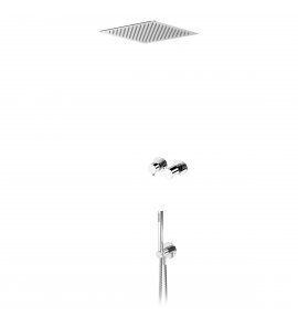 Bruma Adagio Bateria podtynkowa natryskowa z deszczownicą 300x300 mm w suficie i słuchawką prysznicową Chrom 1934211CR
