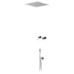 Bruma Adagio Bateria podtynkowa natryskowa z deszczownicą 300x300 mm w suficie i słuchawką prysznicową Chrom 1934211CR