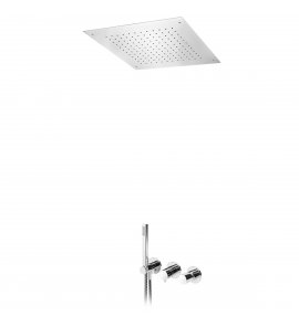 Bruma Adagio Bateria podtynkowa natryskowa z deszczownicą 380x380 mm w suficie i słuchawką prysznicową Chrom 1934281CR