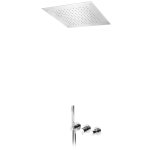 Bruma Adagio Bateria podtynkowa natryskowa z deszczownicą 380x380 mm w suficie i słuchawką prysznicową Chrom 1934281CR