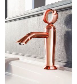     Webert Opera Bateria umywalkowa 1-otworowa z korkiem klik klak różowe złoto OA830101.980