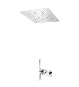 Bruma Hera Zestaw natryskowa termostatyczna podtynkowa z deszczownicą wpuszczaną w sufit 500x500 mm i słuchawką prysznicową Chrom 1064980CR