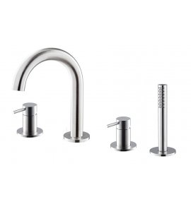 Newform X-Steel 316 Bateria wannowa 4-otworowa na brzeg wanny stal nierdzewna 69682XC.50.050
