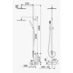 Bruma Escudo 2 Zestaw wannowo-natryskowy ścienny z deszczownicą 250x250 mm na ramieniu ruchomym i słuchawką prysznicową Chrom 1022651CR