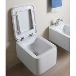 Flaminia Nile Miska wisząca bez kołnierza z deską wolnoopadającą 54x35 cm latte NL118GLAT+NLCW03LAT