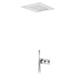Bruma Elo Zestaw natryskowy podtynkowy z deszczownicą 500x500 mm sufitową oraz ze słuchawką prysznicową Chrom 1384211CR