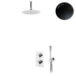Bruma Elo Zestaw natryskowy termostatyczny podtynkowy z deszczownicą Ø 230 mm sufitową ze słuchawką prysznicową Night Sky 1385603NS