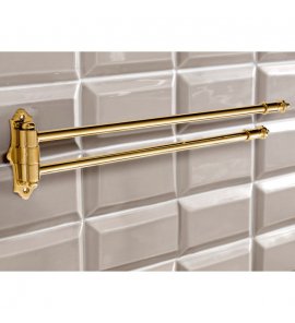 Sbordoni Classica Wieszak na ręczniki podwójny 38 cm Natural Brass CL204ON