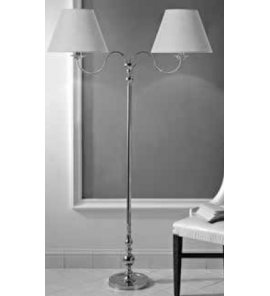 Sbordoni Libra Lampa podłogowa z 2 białymi lnianymi kloszami chrom LB030CR