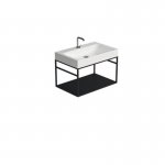 Kerasan Cento Struktura wisząca pod umywalkę 70x45 cm Czarny mat 924931