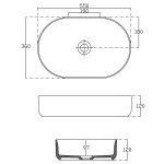      Isvea Infinity Umywalka owalna na stelażu z korkiem 55x36x12 cm biała INFINITYZESTAWB