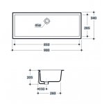 Kerasan Slim Umywalka podblatowa 90x34 cm Biały 023001