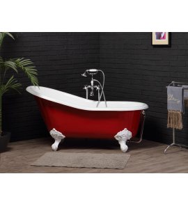   Recor Slipper Wanna wolnostojąca bez otworu na baterię 170x76x79,5 cm czerwony SLIPPER12