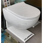 Flaminia App Wc wiszący bez kołnierza 54x36 cm z deską wolnoopadającą Biały AP118G+QKCW09