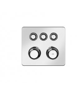 Gessi Hi-Fi Eclectic Compact Bateria prysznicowa termostatyczna ścienna z trzema przyciskami element zewnętrzny chrom 65234.031