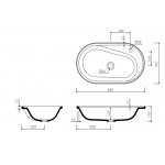 Marmorin Alta Umywalka wpuszczana w blat 65x39x14,5 cm biały połysk P_U_003_01_0650